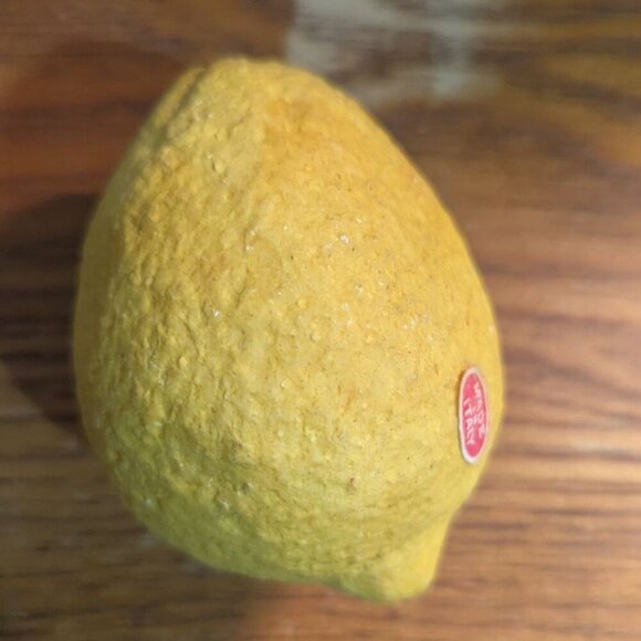 Vintage Antique stone alabaster lemon  fruit decor mcm heavy 3.5" realistic - Picture 3 of 6